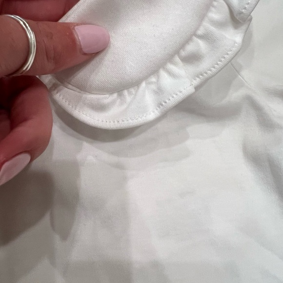 NWT Lila and Hayes Emily Shirt, Ruffle Peter Pan Collar Short Sleeve Shirt - Picture 2 of 6